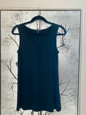 Eileen Fisher $68 Women's Small Black Sleeveless Stretch Scoop Neck Tank Top